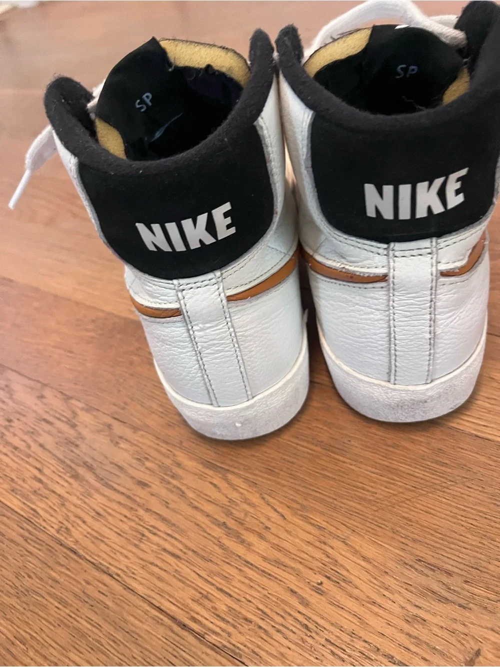 Nike Women's White Black Orange High-Top Sneakers